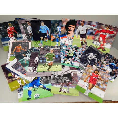 642 - 78 signed Football player photographs, Edgar Davids, Parlour, Rush, McDermott, Merson, etc.