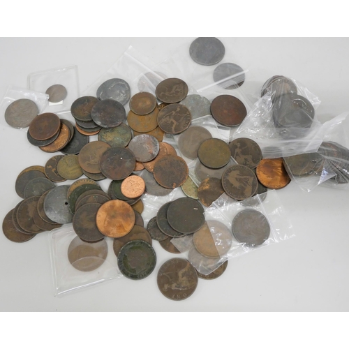 659 - A box of 19th Century and later various copper coinage, mainly British