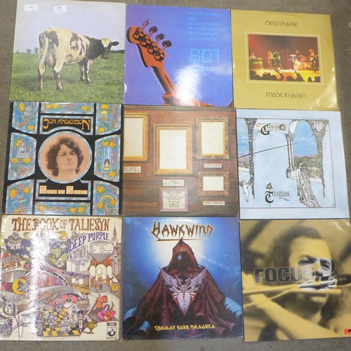 693 - Fifteen rock/prog rock LP records, Pink Floyd, Deep Purple, Genesis, Jon Anderson, etc.