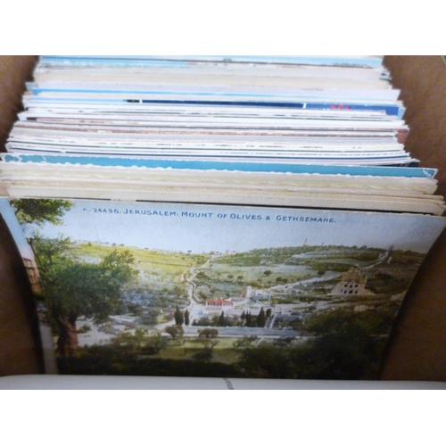 694 - Postcards; a box of postcards, vintage to modern