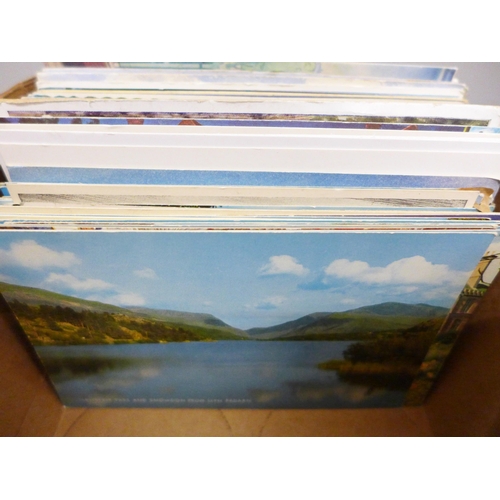 694 - Postcards; a box of postcards, vintage to modern