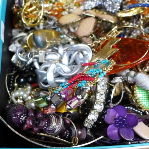 702 - A box of costume jewellery