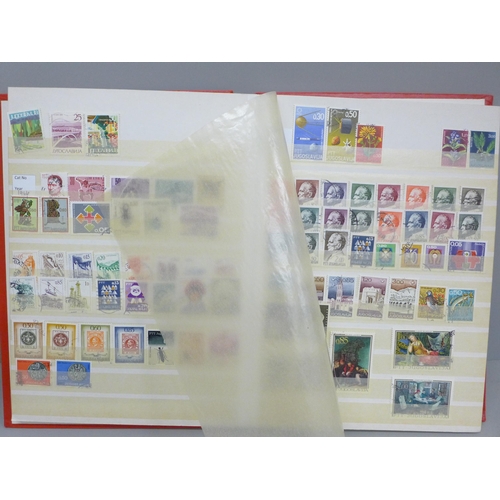 710 - Stamps; a stockbook containing Yugoslavia collection