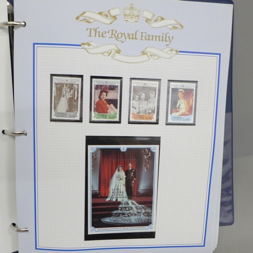 714 - The Royal Family, The Royal Wedding Anniversary Collection, postage stamps issues from countries of ... 