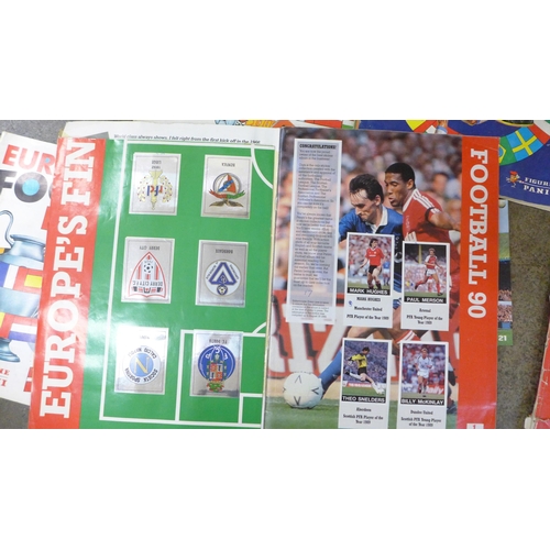 725 - Various football related magazines including Panini albums