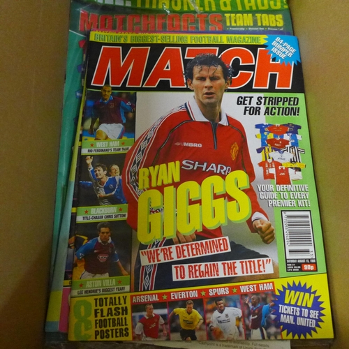 725 - Various football related magazines including Panini albums