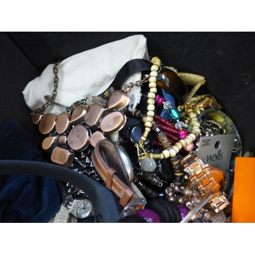 740 - A collection of costume jewellery with watches, stone set jewellery and vintage, etc.