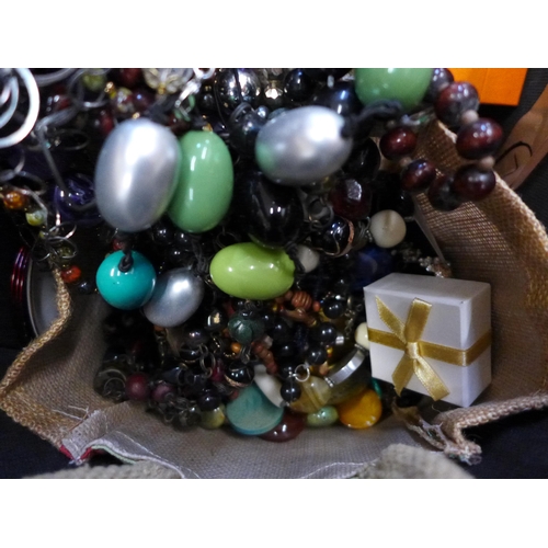 740 - A collection of costume jewellery with watches, stone set jewellery and vintage, etc.