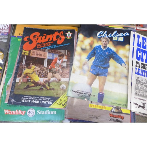 745 - 103 football programmes, 1960s onwards, English, Scottish League, FA Cup, friendlies and internation... 