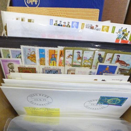 761 - Stamps; a box of stamps, covers, etc.