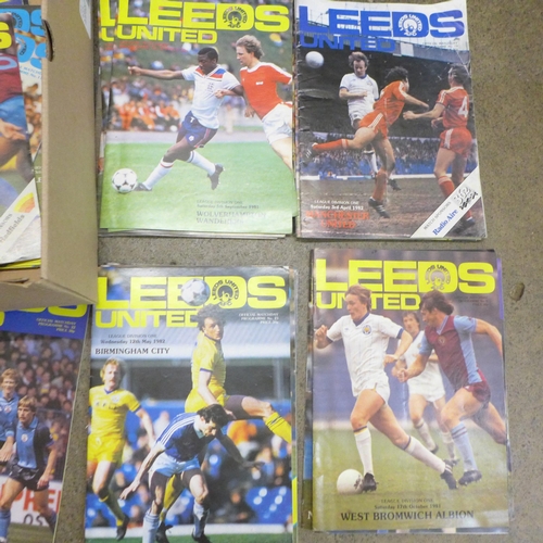 767 - A box of 1980s Leeds United football programmes