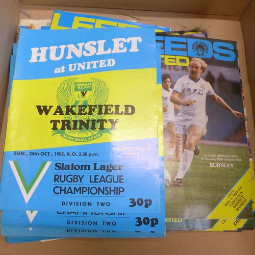 767 - A box of 1980s Leeds United football programmes