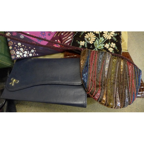 781 - A Jaeger handbag, Jane Shilton and a collection of vintage bags