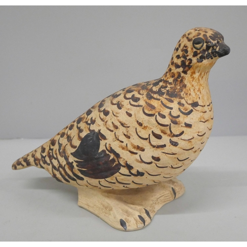 821 - A Kilkenny Pottery Ireland model of a gamebird, height 14.5cm