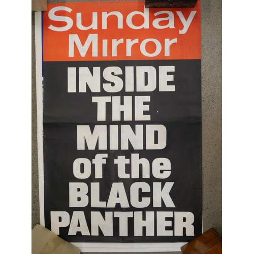 824 - A collection of newspaper 'A' board signs, 1970s and later, News of the World, Sunday Mirror, Solihu... 