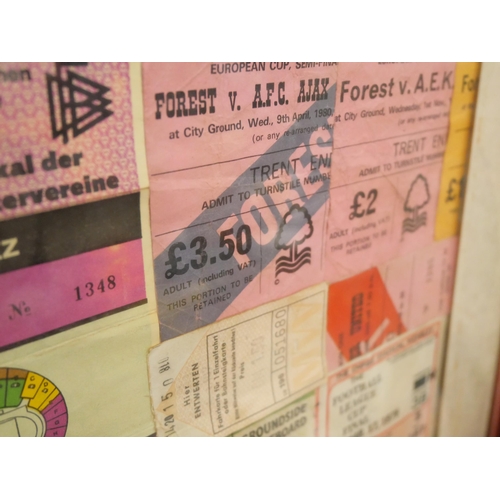 828 - Nottingham Forest; a collection of ticket stubs in two frames, two books, With Clough by Taylor and ... 