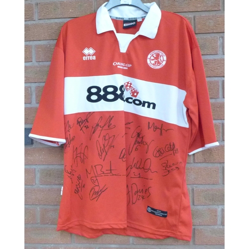 840 - Middlesbrough Football Club; a Carling Cup Winners 2004 shirt, signed by the team, no CoA