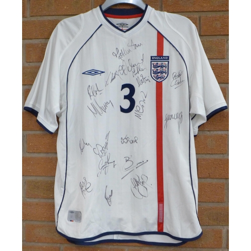 843 - England football team, a 2001-3 football shirt, signed by the team, no CoA