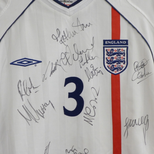 843 - England football team, a 2001-3 football shirt, signed by the team, no CoA