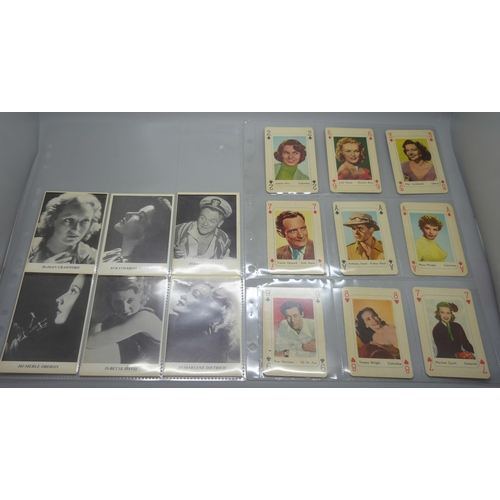 855 - Movie stars, Maple Leaf Gum 1953 and 1954, Monty Gum 1958 and Italian Kodak 1960s, various series of... 