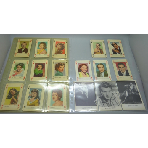 855 - Movie stars, Maple Leaf Gum 1953 and 1954, Monty Gum 1958 and Italian Kodak 1960s, various series of... 