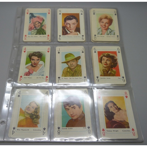 855 - Movie stars, Maple Leaf Gum 1953 and 1954, Monty Gum 1958 and Italian Kodak 1960s, various series of... 