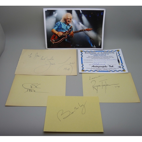 857 - Assorted autographs including Brian May