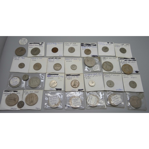 858 - A collection of coins, early 19th century and later, including 1811 Bank Token, Guernsey, Ireland, e... 