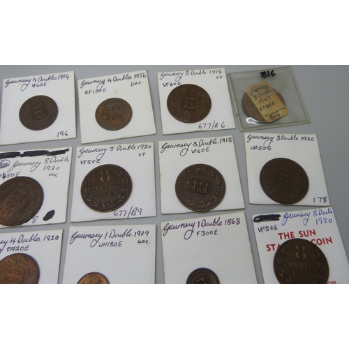 858 - A collection of coins, early 19th century and later, including 1811 Bank Token, Guernsey, Ireland, e... 