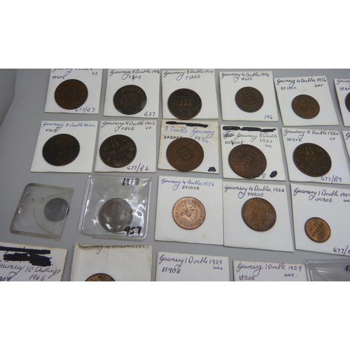 858 - A collection of coins, early 19th century and later, including 1811 Bank Token, Guernsey, Ireland, e... 