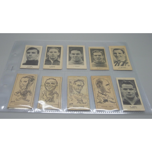 859 - Collectors cards; football cigarette cards, Phillips Tobacco footballers, BDV 1930 and Sport 1950 ty... 