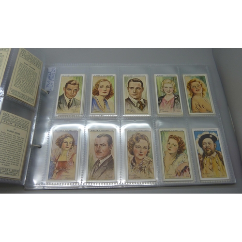 863 - Cigarette cards; Movie stars, three sets of Player's Film stars, 1st, 2nd and 3rd series, complete