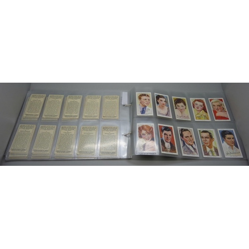 863 - Cigarette cards; Movie stars, three sets of Player's Film stars, 1st, 2nd and 3rd series, complete