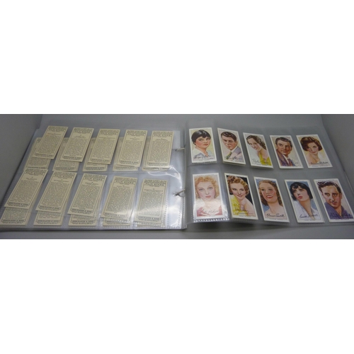 863 - Cigarette cards; Movie stars, three sets of Player's Film stars, 1st, 2nd and 3rd series, complete