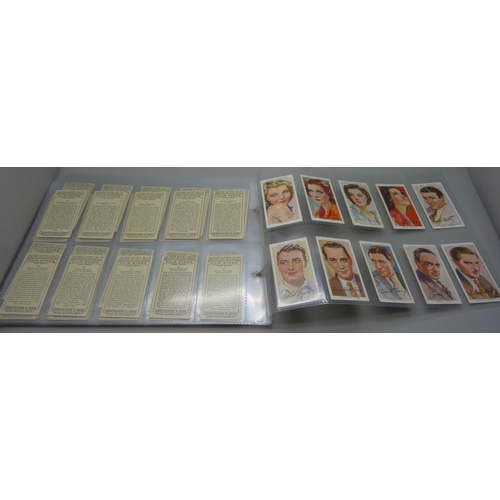 863 - Cigarette cards; Movie stars, three sets of Player's Film stars, 1st, 2nd and 3rd series, complete