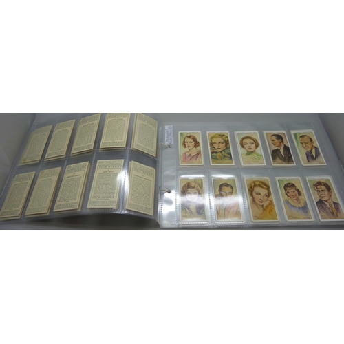 863 - Cigarette cards; Movie stars, three sets of Player's Film stars, 1st, 2nd and 3rd series, complete