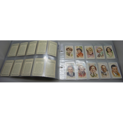 863 - Cigarette cards; Movie stars, three sets of Player's Film stars, 1st, 2nd and 3rd series, complete