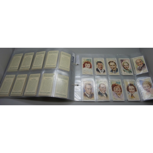 863 - Cigarette cards; Movie stars, three sets of Player's Film stars, 1st, 2nd and 3rd series, complete