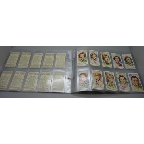 863 - Cigarette cards; Movie stars, three sets of Player's Film stars, 1st, 2nd and 3rd series, complete