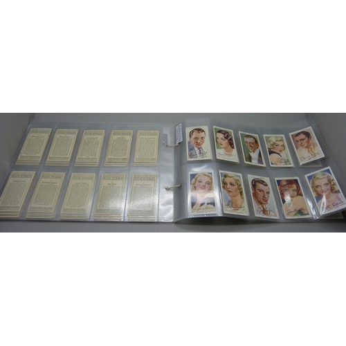 863 - Cigarette cards; Movie stars, three sets of Player's Film stars, 1st, 2nd and 3rd series, complete