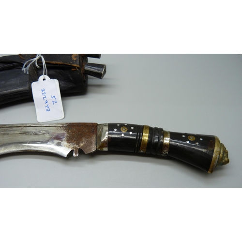 866 - A Kukri knife with sheath