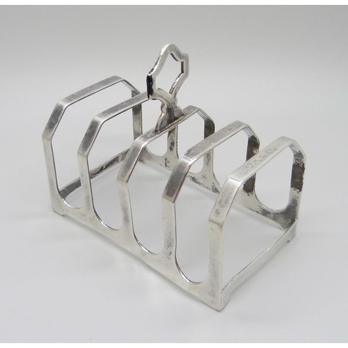 874 - A silver toast rack, Birmingham 1913, Adie Bros., 40g