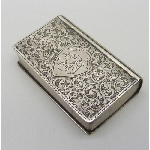 882 - A Victorian silver snuff box, Birmingham 1898, Rolason Bros., 37.9g, 51mm wide