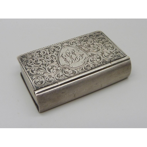 882 - A Victorian silver snuff box, Birmingham 1898, Rolason Bros., 37.9g, 51mm wide