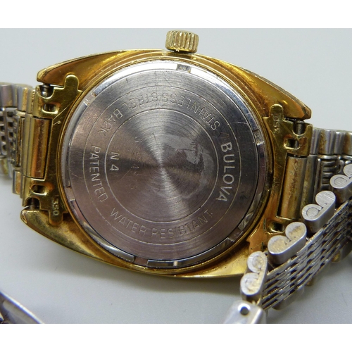 884 - A Bulova Accutron wristwatch, with case and outer box