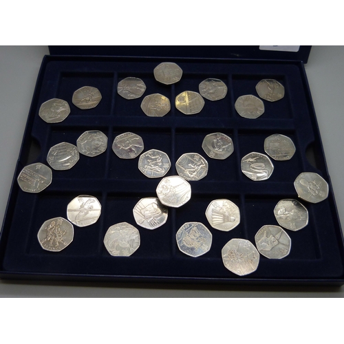 891 - A set of lead up to the 2012 Olympics 2011 50p coins, 29 coins