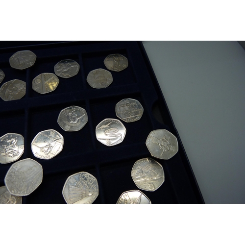 891 - A set of lead up to the 2012 Olympics 2011 50p coins, 29 coins