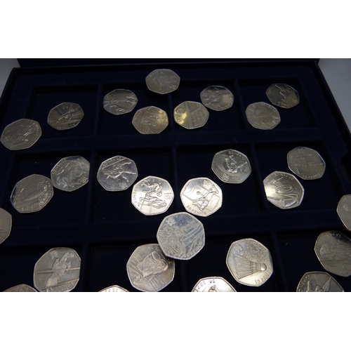 891 - A set of lead up to the 2012 Olympics 2011 50p coins, 29 coins