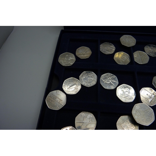 891 - A set of lead up to the 2012 Olympics 2011 50p coins, 29 coins