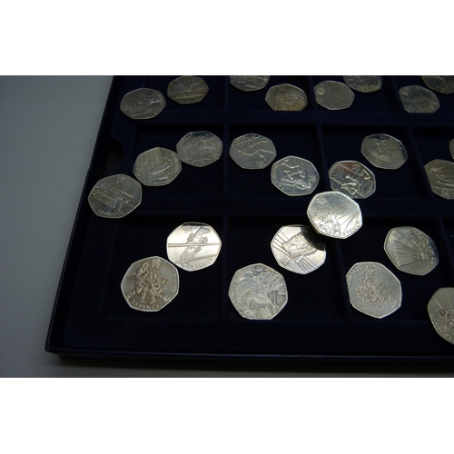 891 - A set of lead up to the 2012 Olympics 2011 50p coins, 29 coins